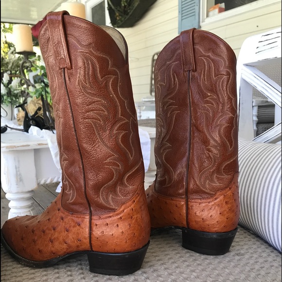 Tony Lama ostrich boots size 10 1/2 D - Picture 2 of 3